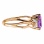 Neoclassical Ring with Amethyst and Diamonds. Hypoallergenic Cadmium-free 585 (14K) Rose Gold. View 3