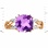 Neoclassical Ring with Amethyst and Diamonds. Hypoallergenic Cadmium-free 585 (14K) Rose Gold. View 2