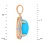Pendant with Turquoise Cabochon in Diamond Frame. Hypoallergenic Cadmium-free 585 (14K) Rose Gold. View 3