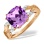 Neoclassical Ring with Amethyst and Diamonds. Hypoallergenic Cadmium-free 585 (14K) Rose Gold